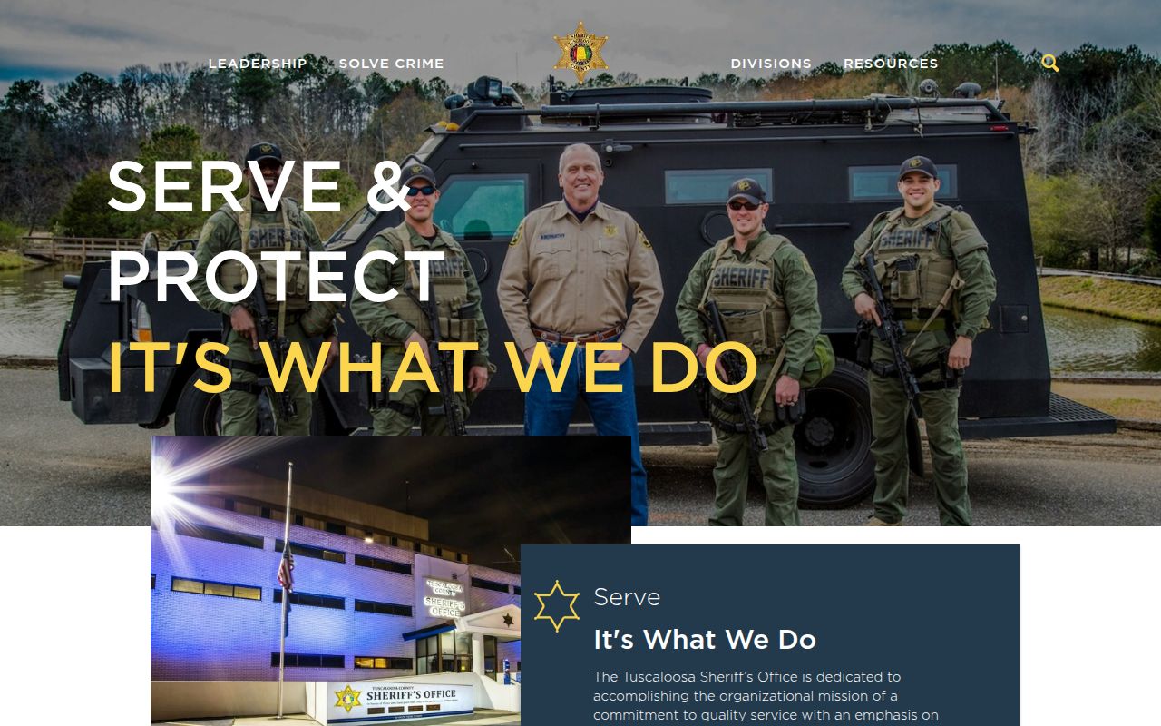 Tuscaloosa County Sheriff official website with jail roster and inmate information