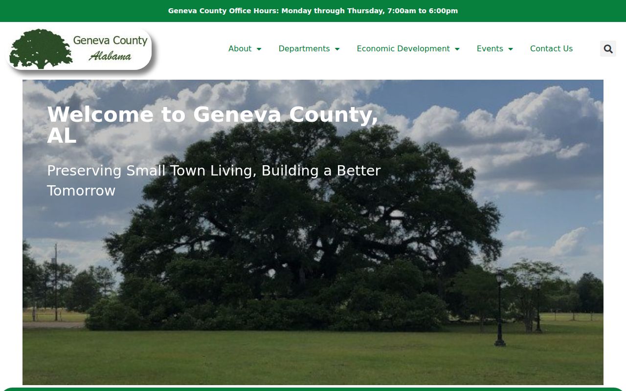 Geneva County Sheriff's Office website showing contact information and inmate services