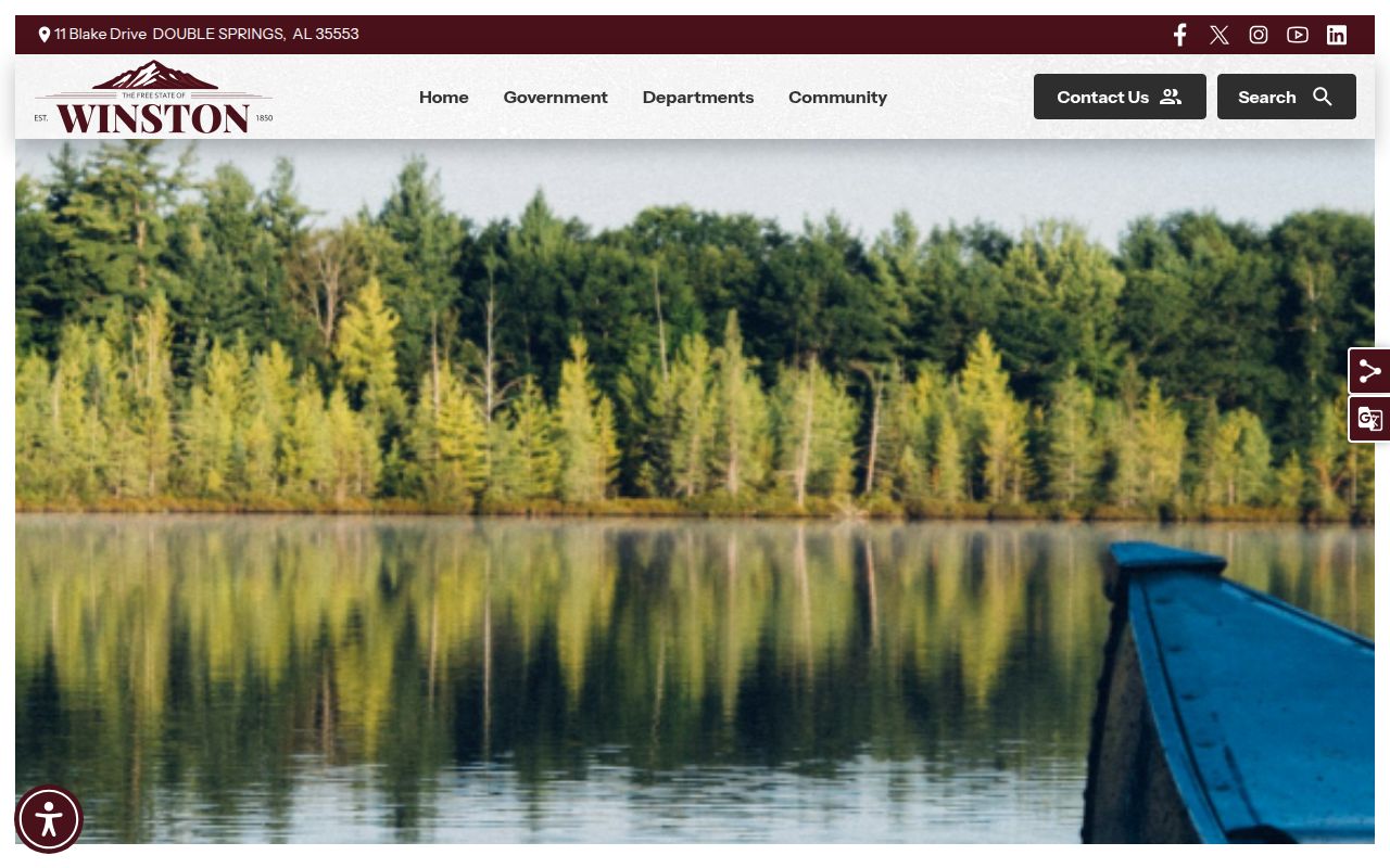 Winston County government website showing Sheriff Office contact information