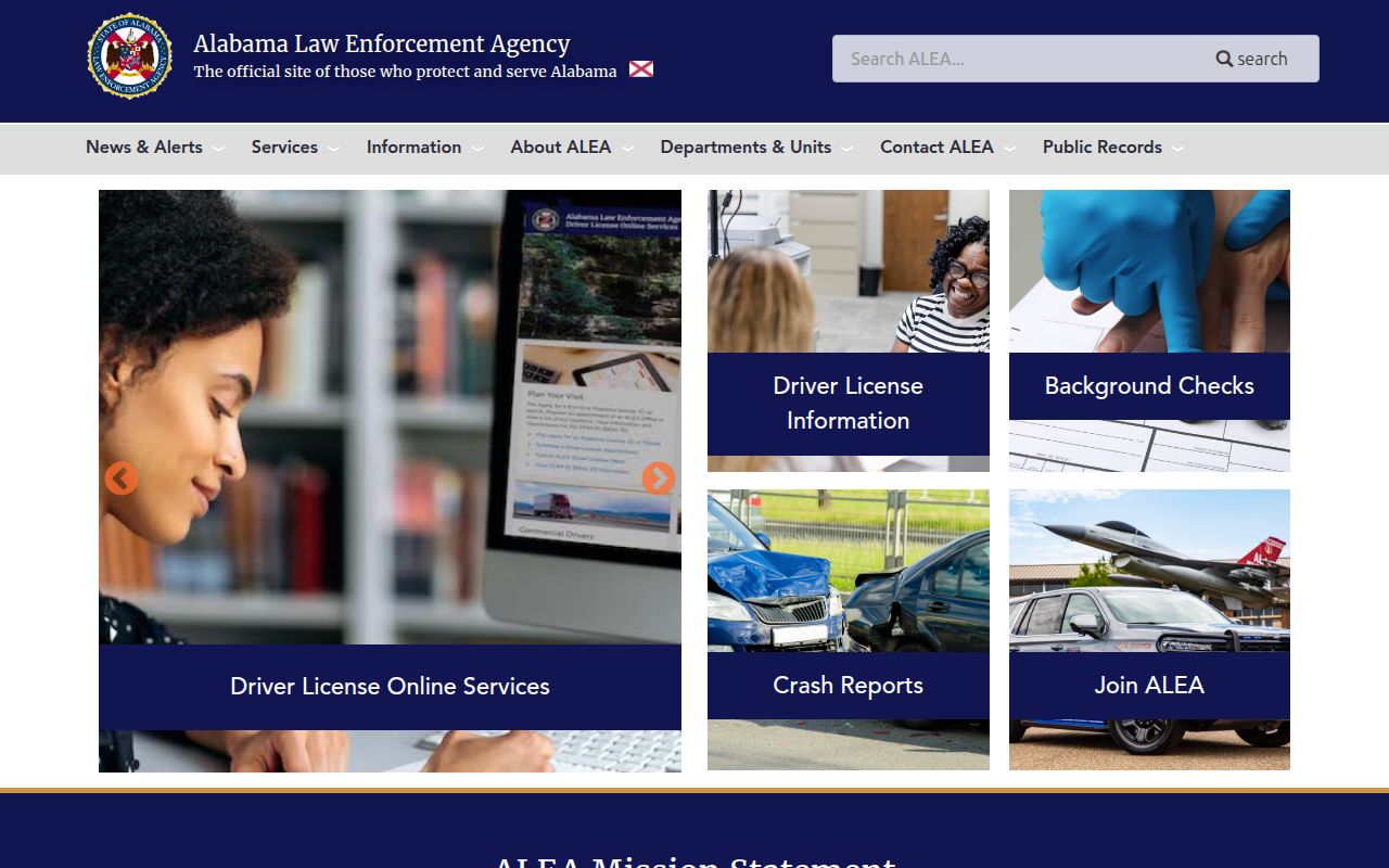 Alabama Law Enforcement Agency criminal records and identification services